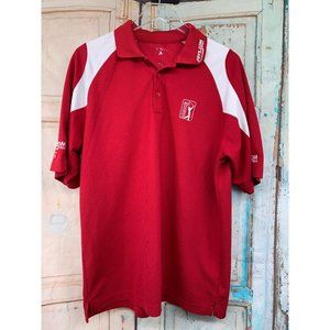 Antigua PGA Tour Shirt Red Mens large